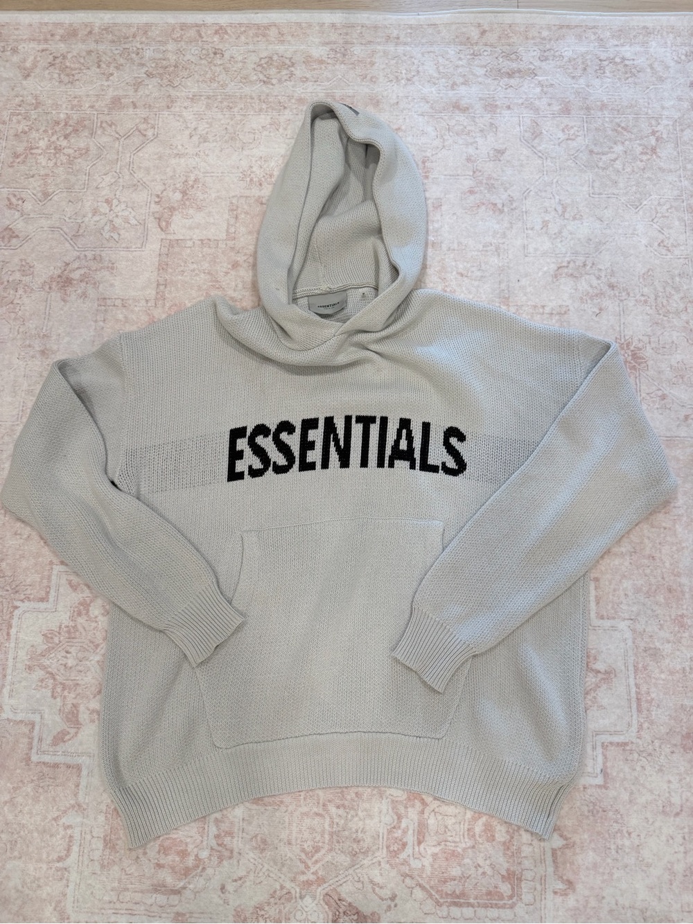 Fear of God ESSENTIALS Light Gray Crewneck Hoodie Sweater unisex oversized